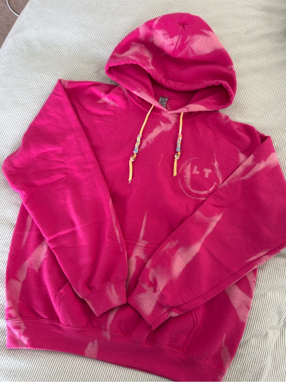 LOGAN TAY pink tie die Story of a Beach Girl Hoodie